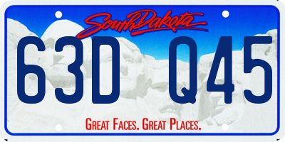 SD license plate 63DQ45