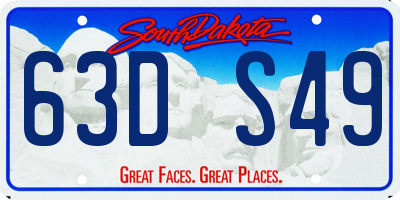 SD license plate 63DS49