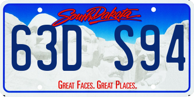 SD license plate 63DS94