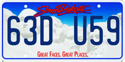 SD license plate 63DU59