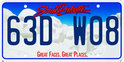 SD license plate 63DW08