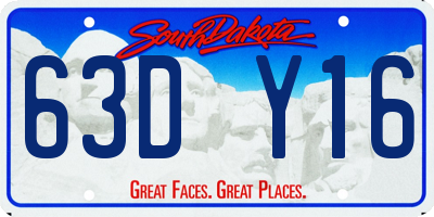 SD license plate 63DY16