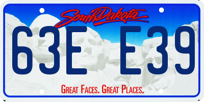 SD license plate 63EE39