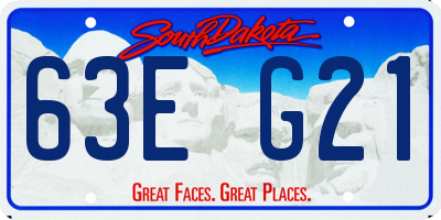 SD license plate 63EG21