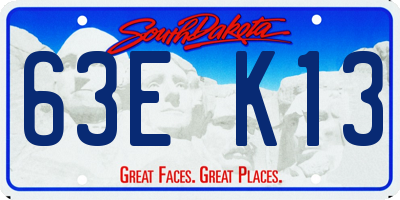 SD license plate 63EK13