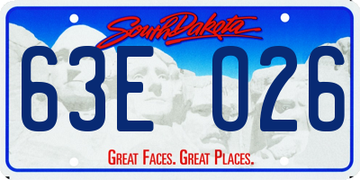 SD license plate 63EO26