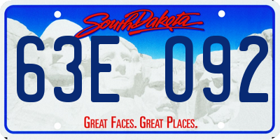 SD license plate 63EO92