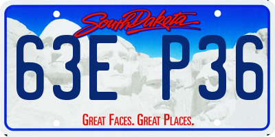 SD license plate 63EP36