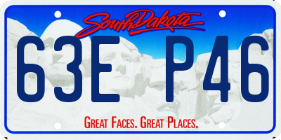 SD license plate 63EP46