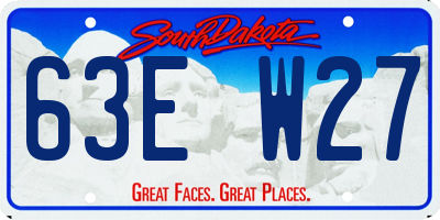 SD license plate 63EW27