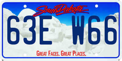 SD license plate 63EW66