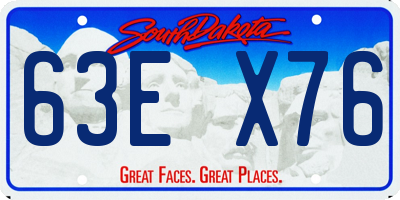 SD license plate 63EX76
