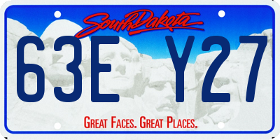 SD license plate 63EY27