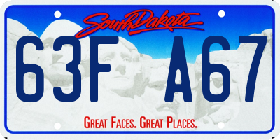 SD license plate 63FA67