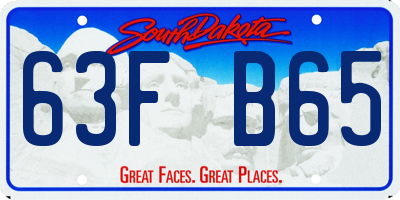 SD license plate 63FB65