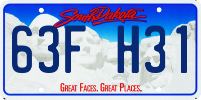 SD license plate 63FH31