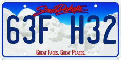 SD license plate 63FH32