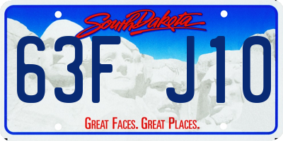 SD license plate 63FJ10
