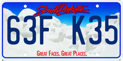 SD license plate 63FK35