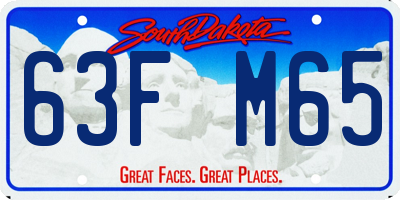 SD license plate 63FM65