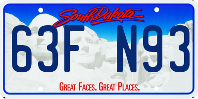 SD license plate 63FN93