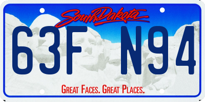 SD license plate 63FN94