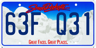 SD license plate 63FQ31