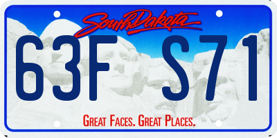 SD license plate 63FS71