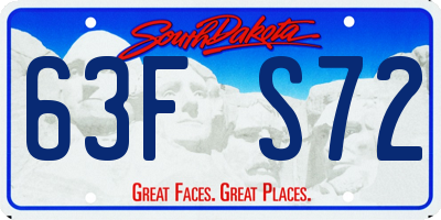 SD license plate 63FS72
