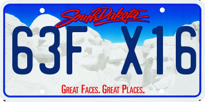SD license plate 63FX16