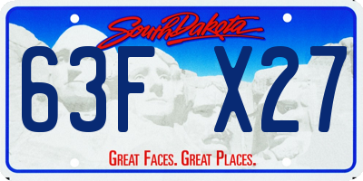 SD license plate 63FX27