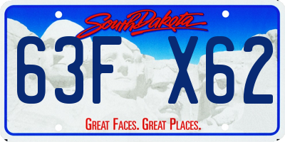SD license plate 63FX62