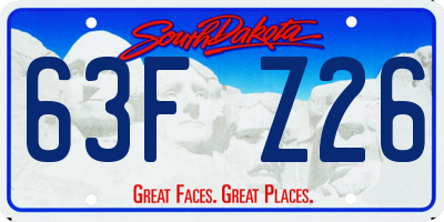 SD license plate 63FZ26