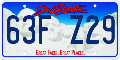 SD license plate 63FZ29