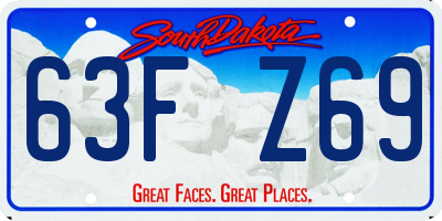 SD license plate 63FZ69