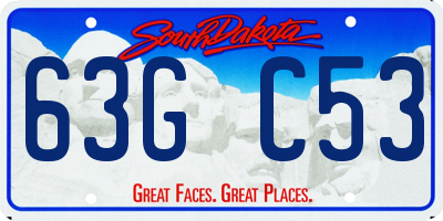 SD license plate 63GC53
