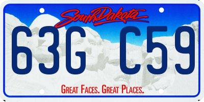 SD license plate 63GC59