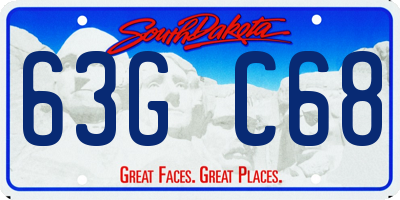 SD license plate 63GC68