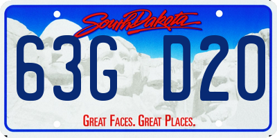 SD license plate 63GD20