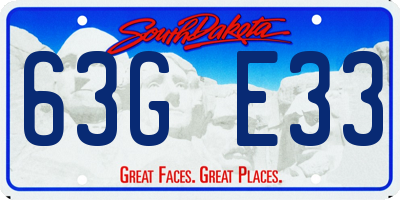 SD license plate 63GE33