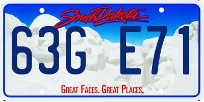 SD license plate 63GE71