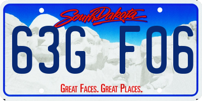 SD license plate 63GF06