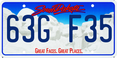 SD license plate 63GF35