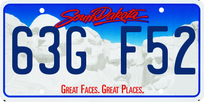 SD license plate 63GF52