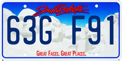 SD license plate 63GF91