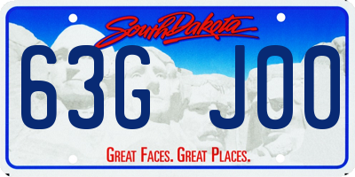 SD license plate 63GJ00