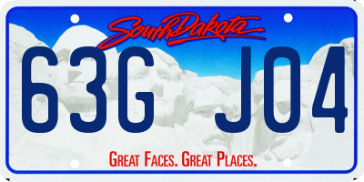 SD license plate 63GJ04