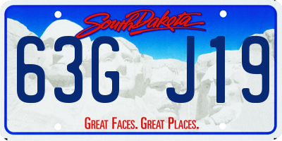 SD license plate 63GJ19