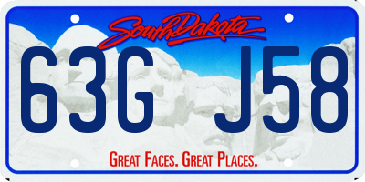 SD license plate 63GJ58