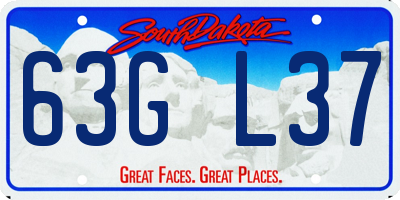 SD license plate 63GL37